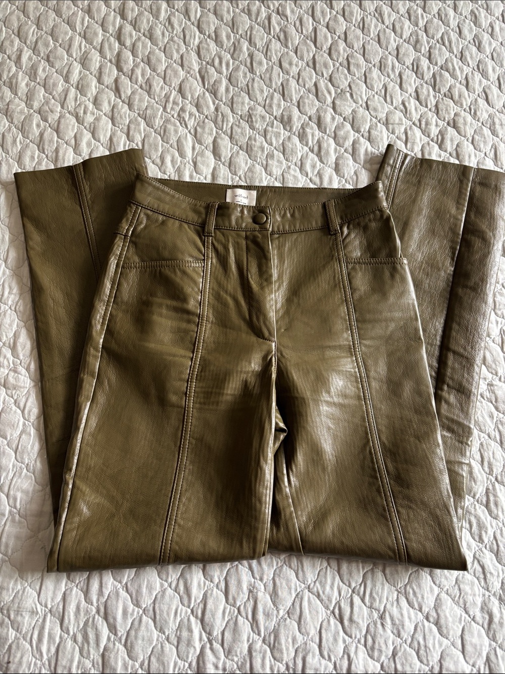 Wilfred Olive Straight-Leg Faux Leather Pants - Picture 4 of 4